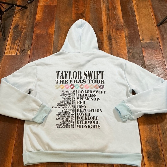 Taylor Swift Eras Tour Blue Hoodie Sweatshirt XL Graphic Album Print - Picture 4 of 7